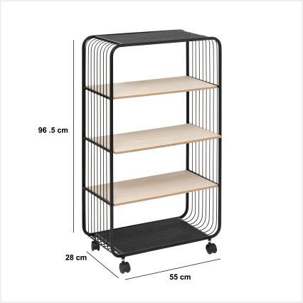 5five - Patiekimo staliukas/mobilioji lentyna COLGE 97x55 cm juoda/smėlinė
