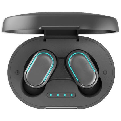 Atsparios vandeniui belaidės Bluetooth ausinės, 45 mAh, juodos spalvos