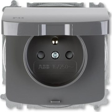 ABB 6619A-A06997 S2 - Bevaržtė buitinė rozetė be rėmo TANGO 250V IP44 pilka