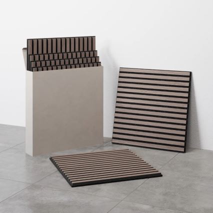ADA 4 vnt. akustinės apdailos panelės DANVIKEN 60x60 cm, riešutmedžio spalvos