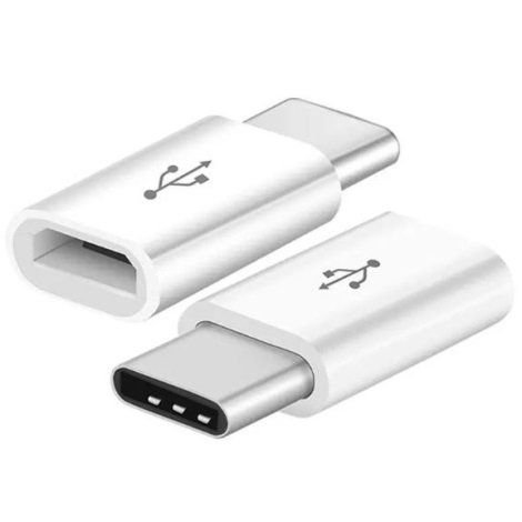 Adapteris Micro USB-C baltas