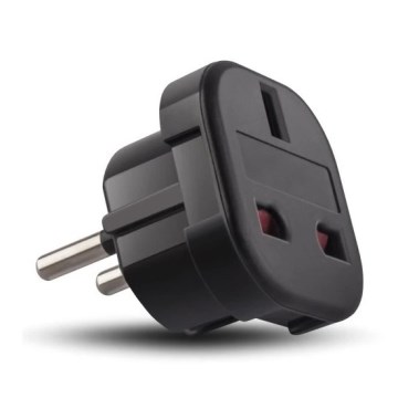 Adapteris UK/EU 230V juoda