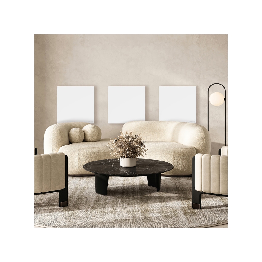 AENO - Išmanusis elektrinis infraraudonųjų spindulių panelis 500 W laikmatis/termostatas Wi‑Fi, baltas