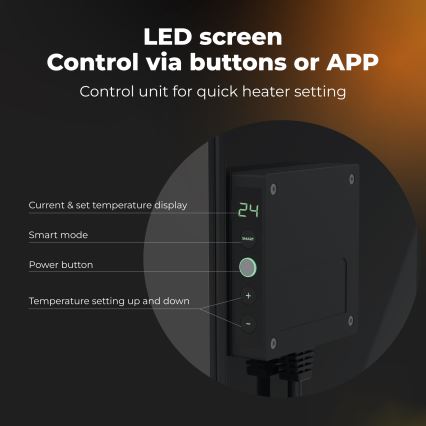 AENO - Išmanusis elektrinis infraraudonųjų spindulių šildymo panelė 500W laikmatis/termostatas Wi-Fi balta