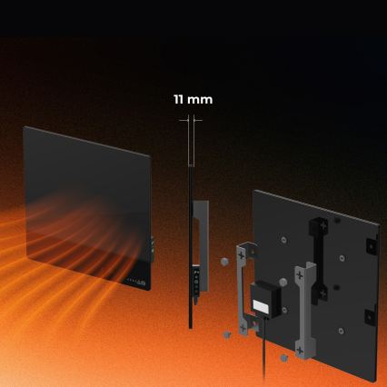 AENO - Išmanusis elektrinis infraraudonųjų spindulių šildymo panelė 500W laikmatis/termostatas Wi-Fi balta