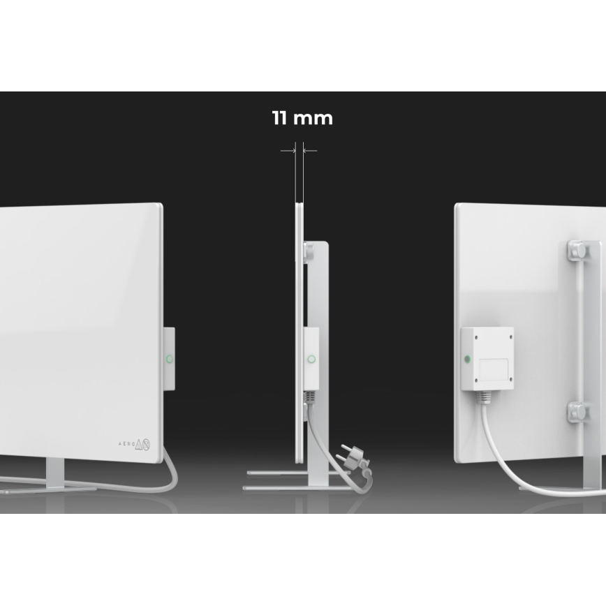 AENO - Išmanusis elektrinis infraraudonųjų spindulių skydelis 700W laikmatis/termostatas IP44 Wi-fi balta