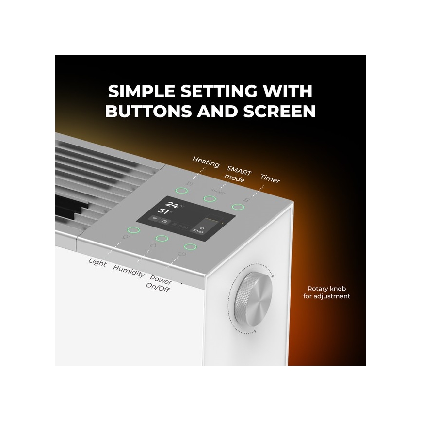 AENO - Išmanusis elektrinis šildytuvas/konvektorius 1000/2000W balta