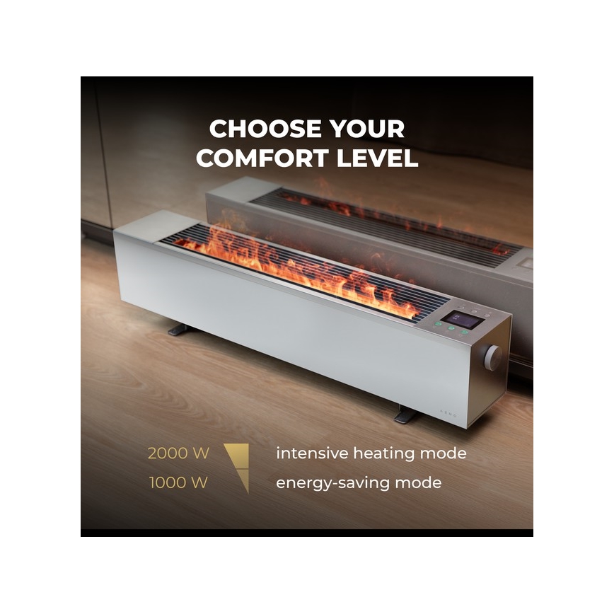 AENO - Išmanusis elektrinis šildytuvas/konvektorius 1000/2000W balta