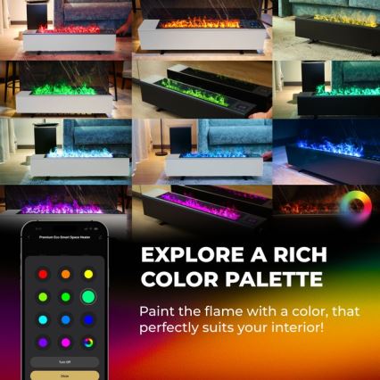 AENO - Išmanusis elektrinis šildytuvas/konvektorius 1000/2000W balta