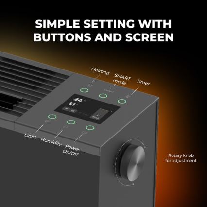 AENO - išmanusis elektrinis šildytuvas/konvektorius 1000/2000W juodas