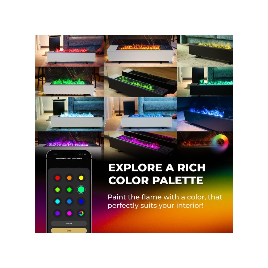 AENO - išmanusis elektrinis šildytuvas/konvektorius 1000/2000W juodas