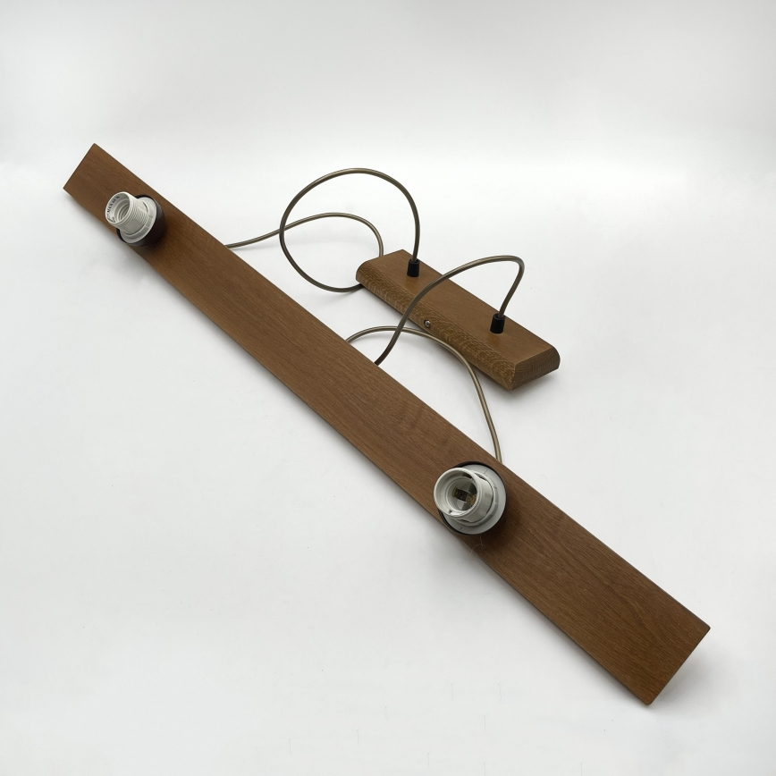 AIDA pakabinamas šviestuvas ant laido, 2xE27/15W/230V, skersmuo 35 cm, ąžuolas/kreminė