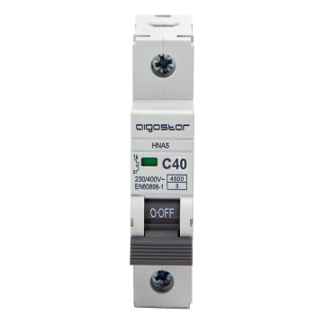 Aigostar - 1 fazės automatinis išjungiklis 1P-40A-C 230-400V