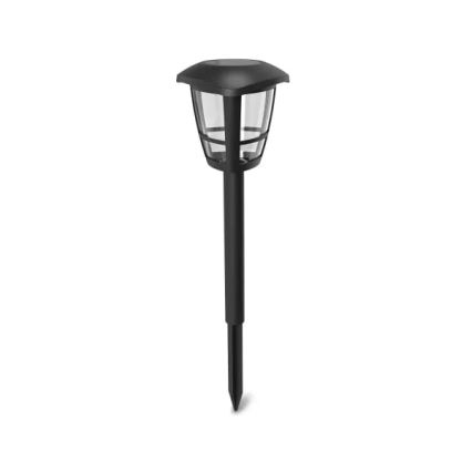 Aigostar - Rinkinys 12 vnt. LED saulės lempų LED/0,06W/2V 33,8 cm 6500K 100 mAh IP44 juoda