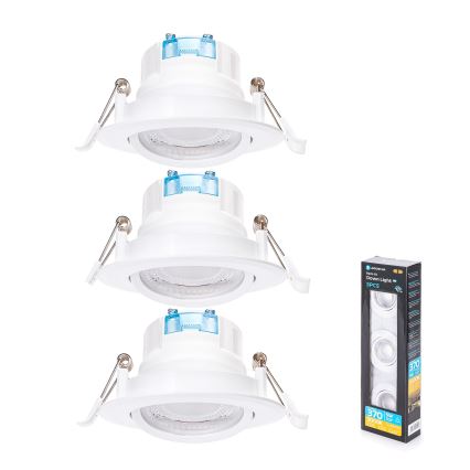 Aigostar - 3 dalių LED lubinis šviestuvas LED/5W/230V 3000K, 8,5 cm skersmens, balta
