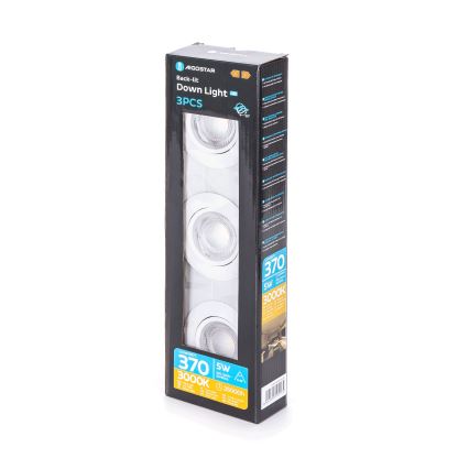 Aigostar - 3 dalių LED lubinis šviestuvas LED/5W/230V 3000K, 8,5 cm skersmens, balta