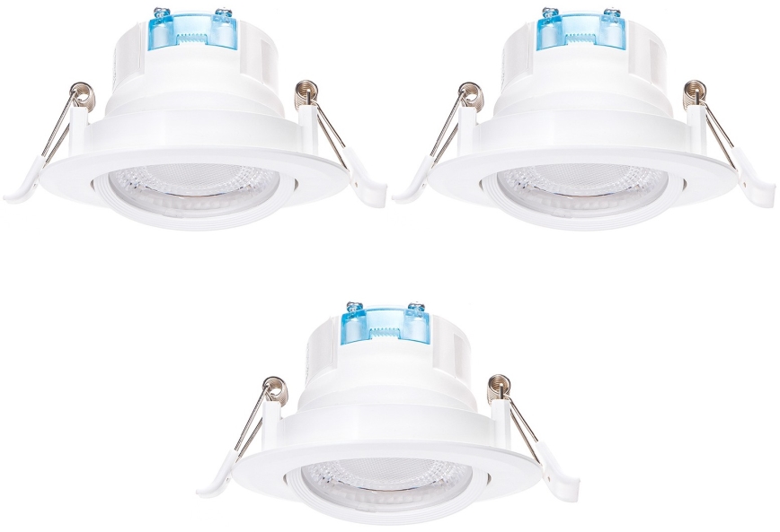Aigostar - 3 dalių LED lubinis šviestuvas LED/5W/230V 4000K, 8,5 cm skersmens, balta