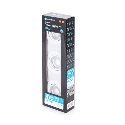 Aigostar - 3 dalių LED lubinis šviestuvas LED/5W/230V 6500K, skersmuo 8,5 cm, baltas
