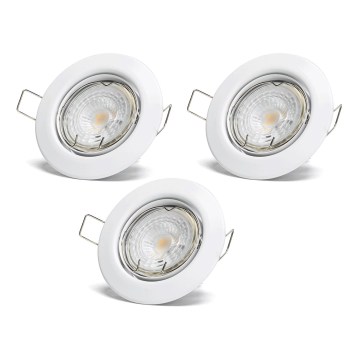 Aigostar - 3 vnt. LED įleidžiamųjų šviestuvų rinkinys 1xGU10/4,5W/230V 3000K balta