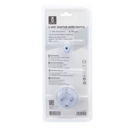 Aigostar - Lizdas su jungikliu, 3x16A/230V SCHUKO