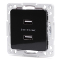 Aigostar - be rėmelio USB maitinimo lizdas 2x USB-A juodas