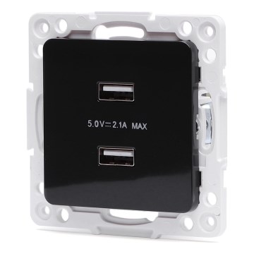 Aigostar - be rėmelio USB maitinimo lizdas 2x USB-A juodas