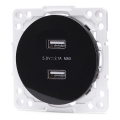 Aigostar - be rėmelio USB maitinimo lizdas, 2x USB-A, juodas