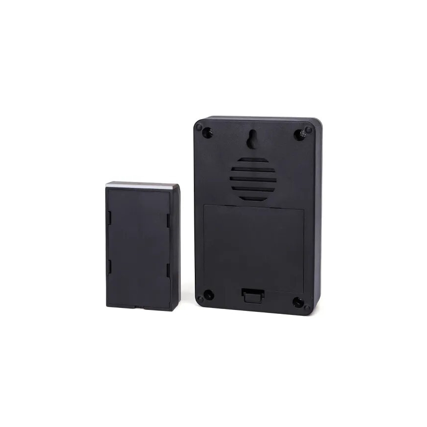 Aigostar - Belaidis durų skambutis 3xAA/12V IP44 juoda/vario spalvos