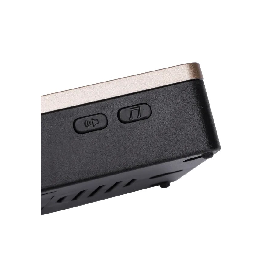 Aigostar - Belaidis durų skambutis 3xAA/12V IP44 juoda/vario spalvos