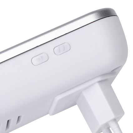 Aigostar - Belaidis kištukinis durų skambutis 230V/12V IP44 sidabro spalvos