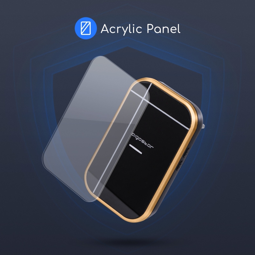 Aigostar - Bevielis kištukinis durų skambutis 230V/12V IP44 juodas