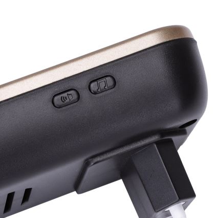 Aigostar - Bevielis kištukinis durų skambutis 230V/12V IP44 juodas