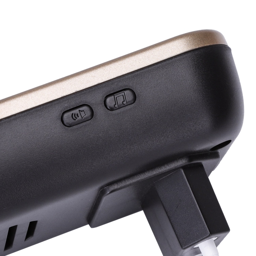 Aigostar - Bevielis kištukinis durų skambutis 230V/12V IP44 juodas