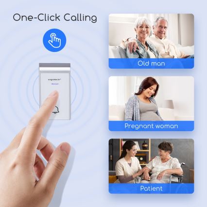 Aigostar - Belaidis durų skambutis į lizdą 230V/12V IP44 baltas