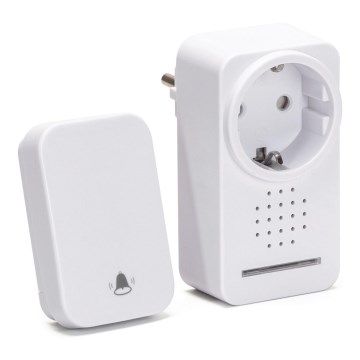 Aigostar - Bevielis prijungiamas durų skambutis 1Z 230V IPX4 balta