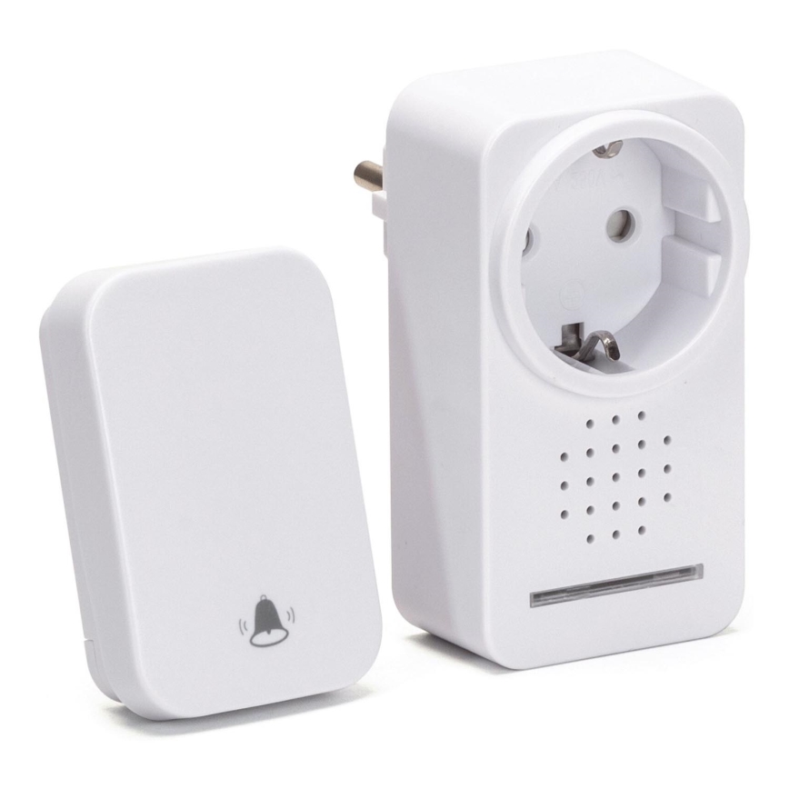 Aigostar - Bevielis prijungiamas durų skambutis 1Z 230V IPX4 balta