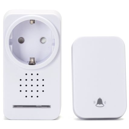 Aigostar - Bevielis prijungiamas durų skambutis 1Z 230V IPX4 balta