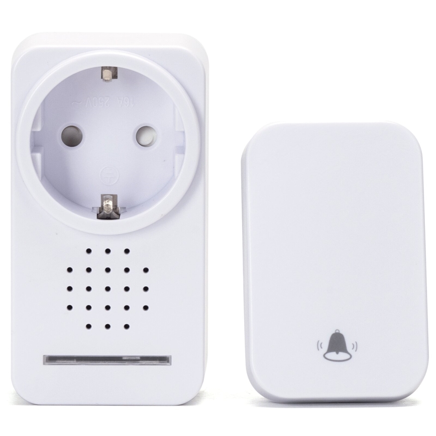 Aigostar - Bevielis prijungiamas durų skambutis 1Z 230V IPX4 balta