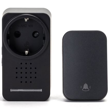 Aigostar - Bevielis prijungiamas durų skambutis 1Z 230V IPX4 juoda