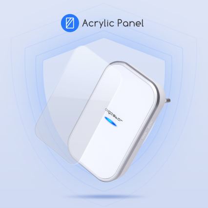 Aigostar - Bevielis prijungiamas durų skambutis 230V/12V IP44 balta