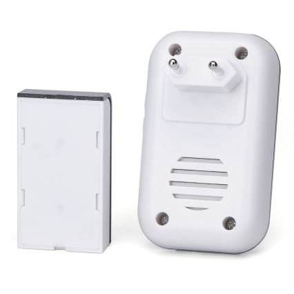 Aigostar - Bevielis prijungiamas durų skambutis 230V/12V IP44 balta