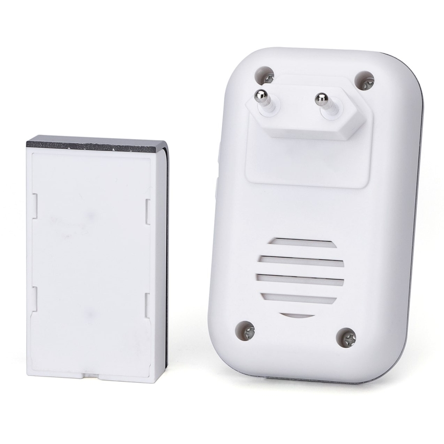 Aigostar - Bevielis prijungiamas durų skambutis 230V/12V IP44 balta