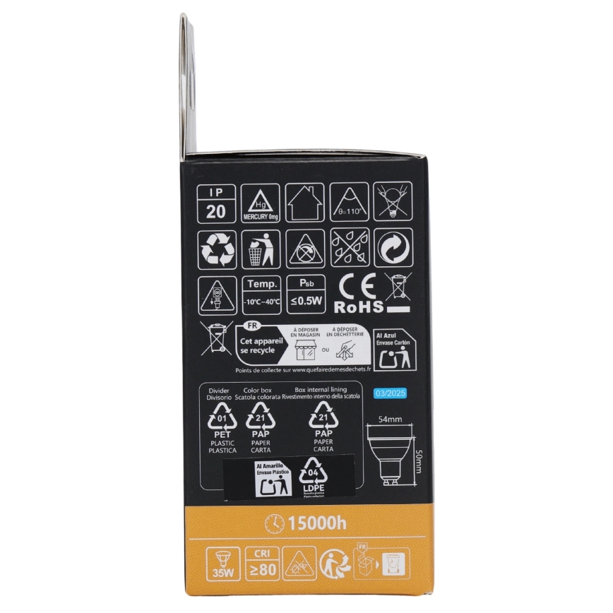 Aigostar - LED RGBW dimeriuojama lemputė GU10/4,8W/230V 3000K + nuotolinis valdymas