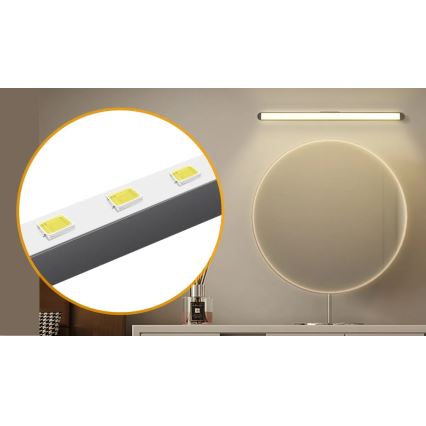 Aigostar - reguliuojamas įkraunamas veidrodžio LED apšvietimas LED/2,9W/5V 2000 mAh