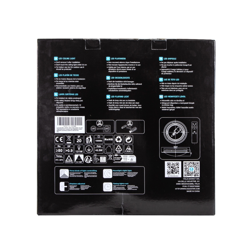 Aigostar - reguliuojamo ryškumo LED lubinis šviestuvas LED/30W/230V 2700-6500K skersmuo 42,9 cm chromuotas + nuotolinis valdymas