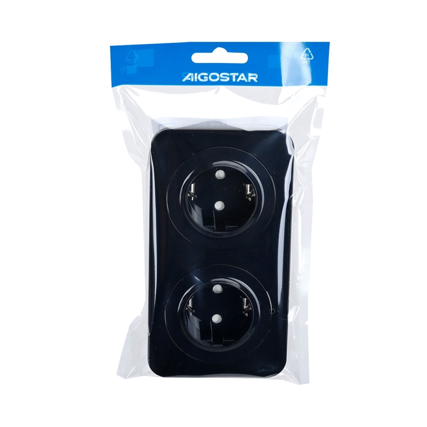 Aigostar - Dviguba SCHUKO rozetė, 250 V / 16 A