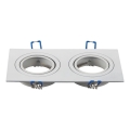 Aigostar - Dvigubas rėmelis įleidžiamam GU10 šviestuvui 17,3x9,1 cm baltas