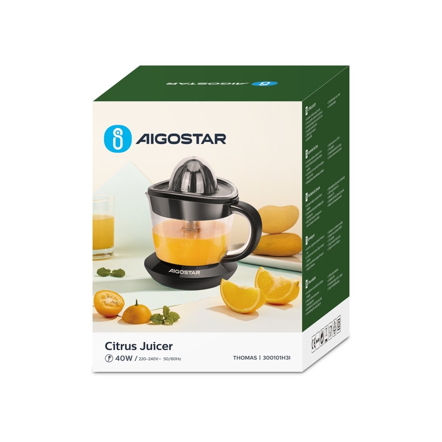 Aigostar - Elektrinis citrusinių vaisių presas 1l 40W/230V juoda