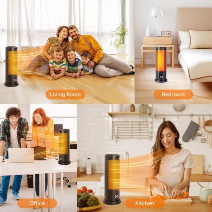 Aigostar - Elektrinis šildytuvas 1500W/230V + nuotolinis valdymas