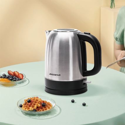 Aigostar - Elektrinis virdulys 1,7 l 2200W/230V matinio chromo